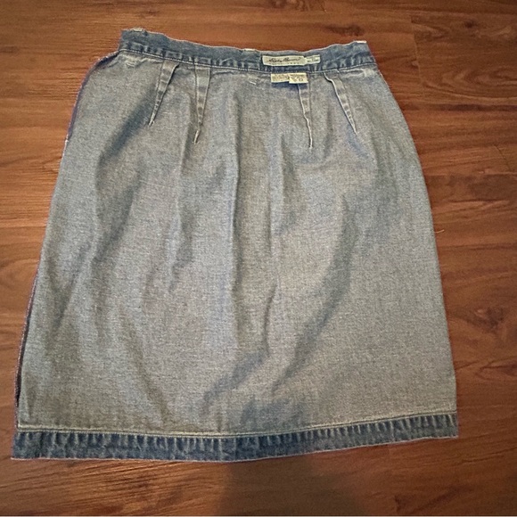Eddie Bauer Vintage Denim Jean Skirt Button Front Deep Pockets 100% Cotton    10 - Picture 13 of 14